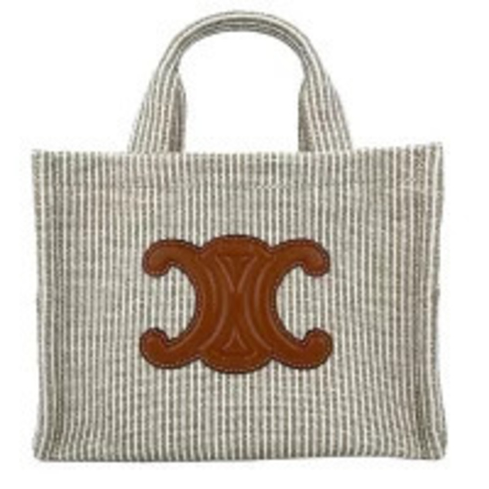Celine Cabas Canvas Handbag Brown